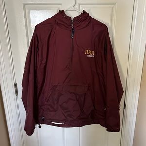 Pi Kappa Alpha (Pike) Half Zip Rain Jacket with Hoodie | Medium
